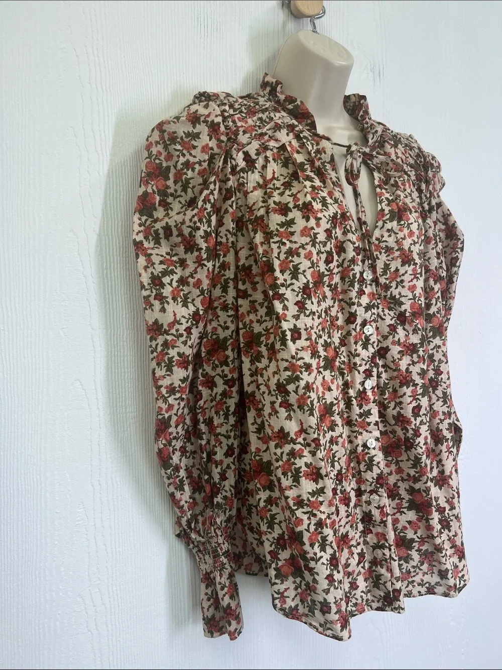 Free People - Meant To BE Vintage Floral Long Sleeve Button Down Blouse Size M